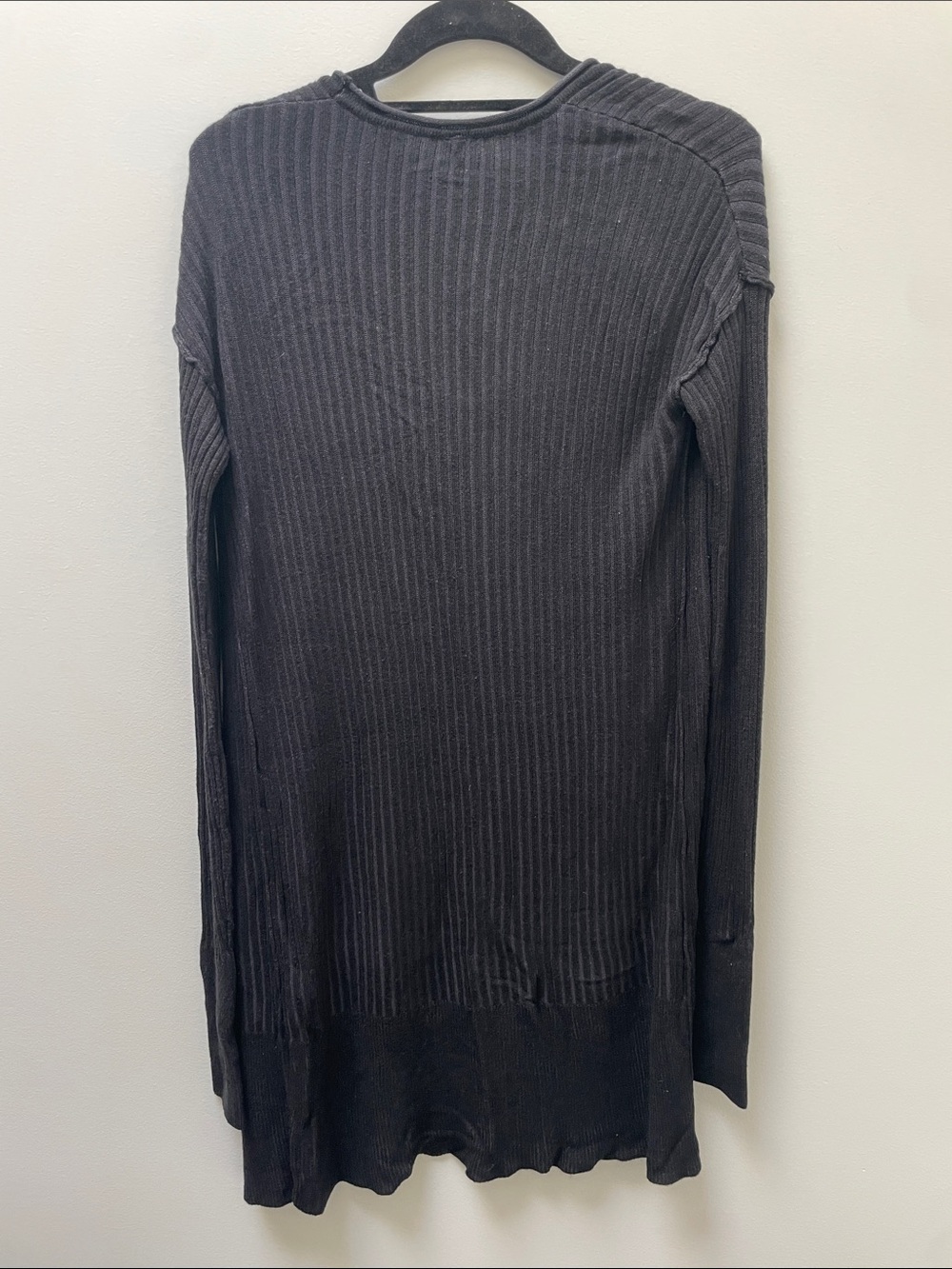 Free People Long Black Ribbed Cardigan - Picture 4 of 8